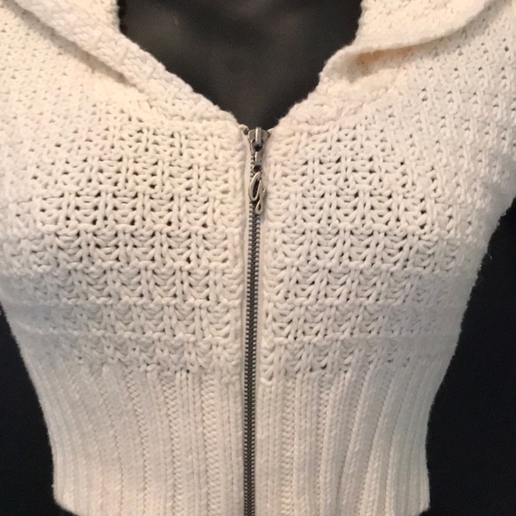 Guess cropped knitted hoodie ivory - Picture 3 of 4